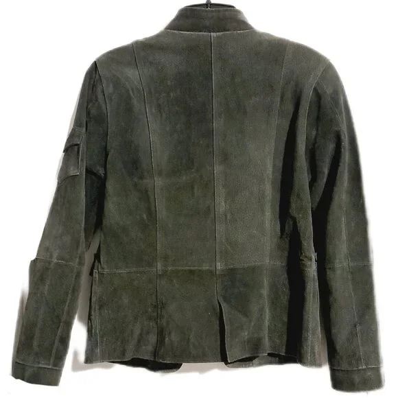 Western Suede Green Jacket Rodeo Rustic By H&G Size S/P - Picture 4 of 16